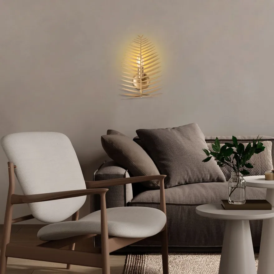 Seinävalaisin Linento Lighting Leaf, 20x30cm, kulta