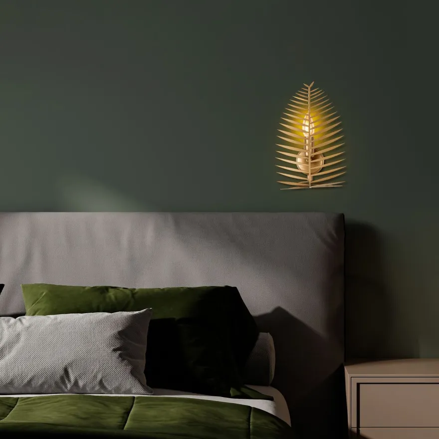 Seinävalaisin Linento Lighting Leaf, 20x30cm, kulta