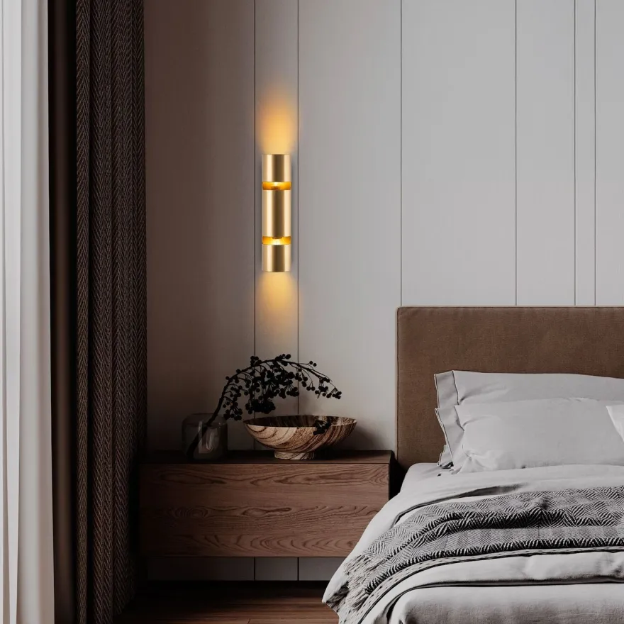 Seinävalaisin Linento Lighting Luxora, 8x30cm, kulta