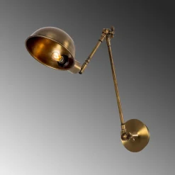Seinävalaisin Linento Lighting Sivani, Ø15cm, E27, suunnattava, antiikkimessinki