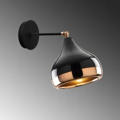 Seinävalaisin Linento Lighting Yildo 6901, 17x28cm, musta/kupari