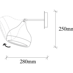 Seinävalaisin Linento Lighting Yildo 6901, 17x28cm, musta/kupari
