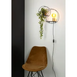 Seinävalaisin Lucide Circle, 14x43cm, IP20, musta