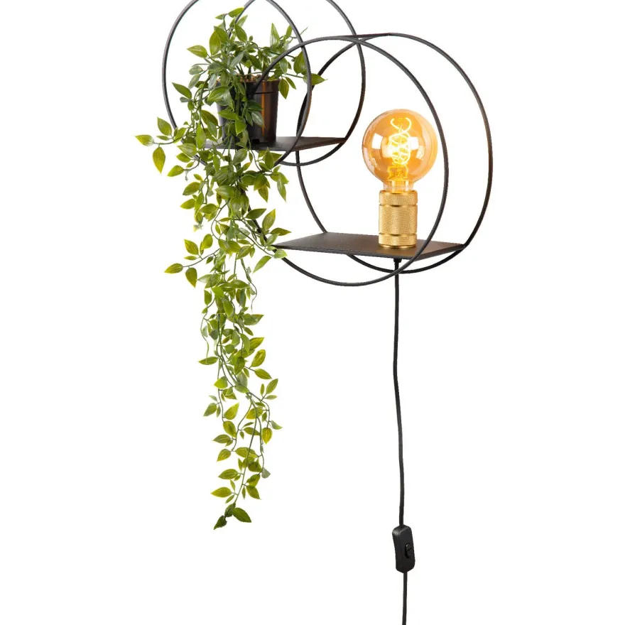 Seinävalaisin Lucide Circle, 14x43cm, IP20, musta