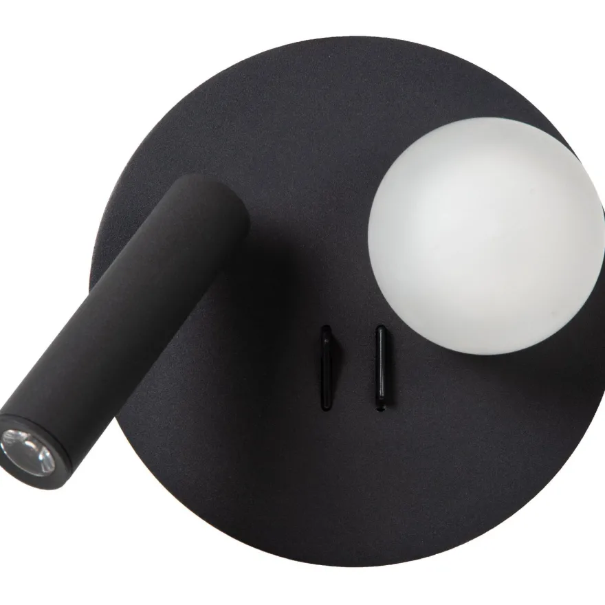 Seinävalaisin Lucide Matiz, Ø16.5cm, IP20, 3.5W, musta