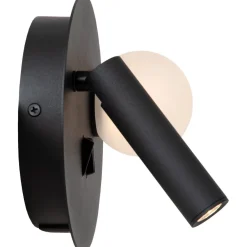 Seinävalaisin Lucide Matiz, Ø16.5cm, IP20, 3.5W, musta