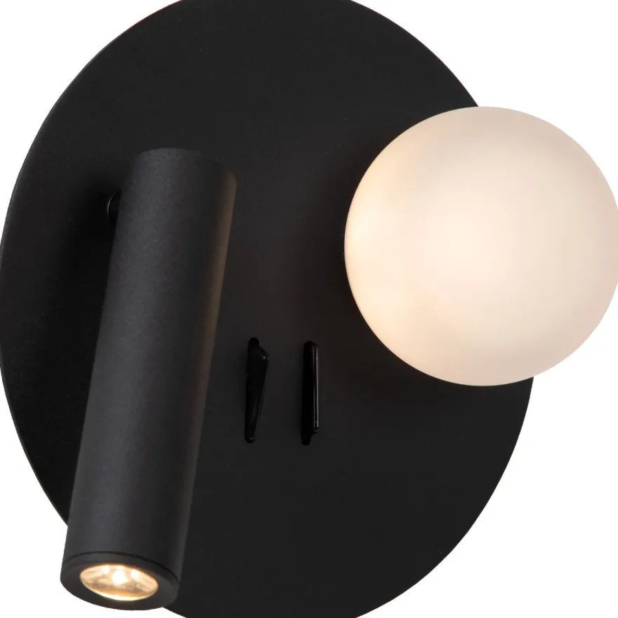 Seinävalaisin Lucide Matiz, Ø16.5cm, IP20, 3.5W, musta