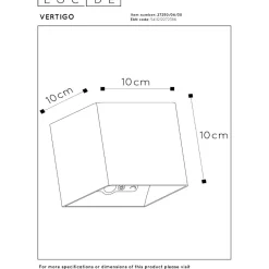 Seinävalaisin Lucide Vertigo, 10x10cm, IP54, 6W, eri värejä