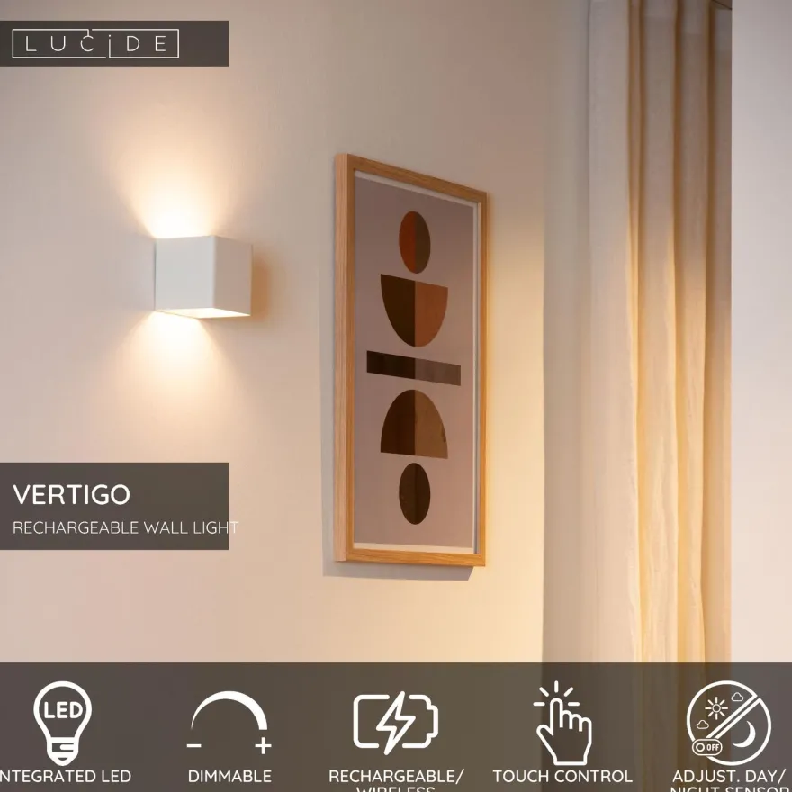 Seinävalaisin Lucide Vertigo, 10x10cm, IP54, 6W, eri värejä