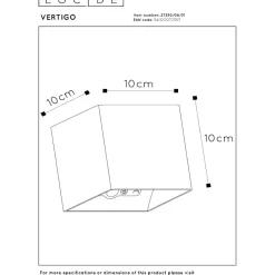 Seinävalaisin Lucide Vertigo, 10x10cm, IP54, 6W, eri värejä