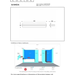 Seinävalaisin Lucide Wanda, 10.2x45cm, IP44, 15W, musta