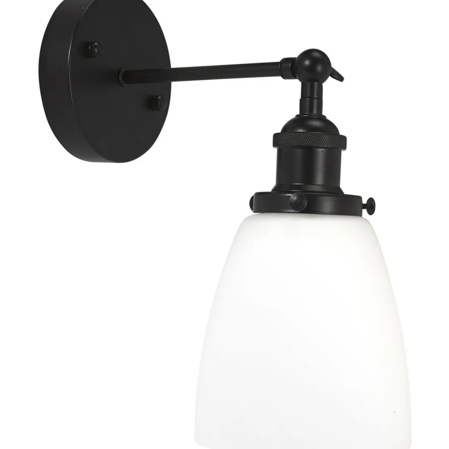 Seinävalaisin PR Home Kappa, 300x140x250mm, musta/opaali