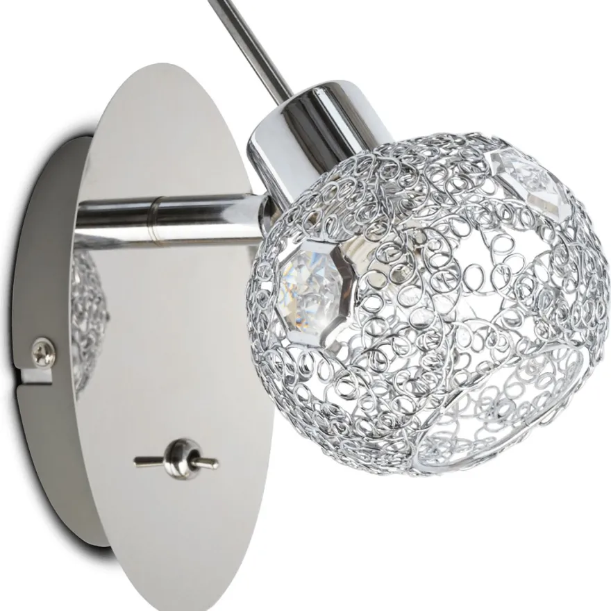 Seinävalaisin Sessak Catalina S9712-1K, 13x8cm, metalli, kromi/peili
