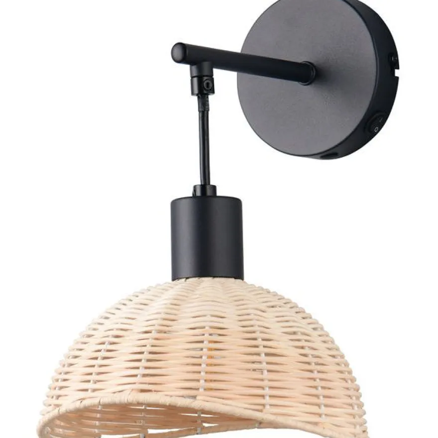 Seinävalaisin Trio Calvi E14 mattamusta/luonnollinen väri