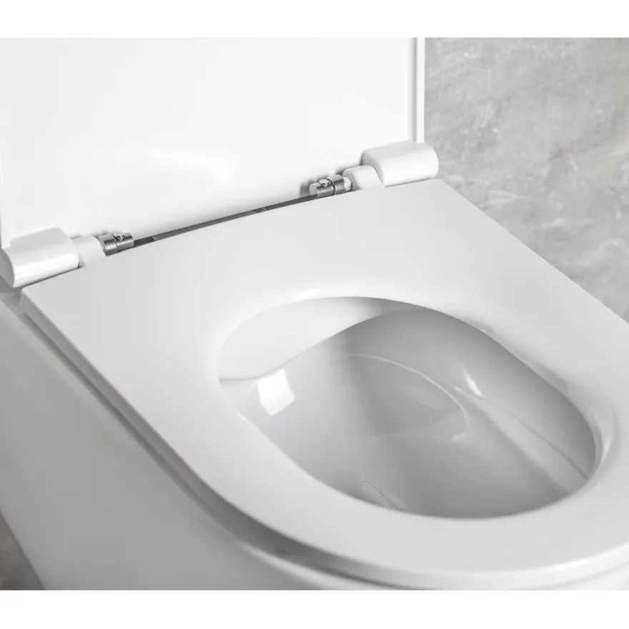 Seinä-WC-istuin Interia Infinity Rimless, huuhtelukaulukseton, valkoinen
