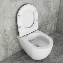 Seinä-WC-istuin Interia Infinity Rimless, huuhtelukaulukseton, valkoinen