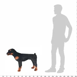 Seisova pehmolelu rottweiler musta ja valkoinen XXL
