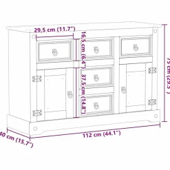 Senkki Corona 112x40x75 cm täysi mänty (05680)