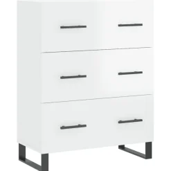 Senkki korkeakiilto valkoinen 69,5x34x90 cm tekninen puu (27878)