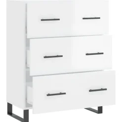 Senkki korkeakiilto valkoinen 69,5x34x90 cm tekninen puu (27878)