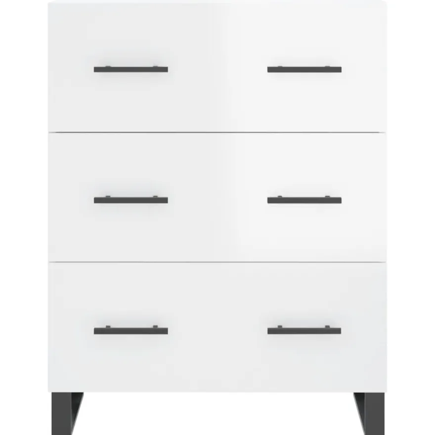 Senkki korkeakiilto valkoinen 69,5x34x90 cm tekninen puu (27878)