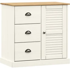 Senkki laatikoilla VIGO 78x40x75 cm valkoinen täysi mänty (53200)
