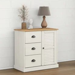 Senkki laatikoilla VIGO 78x40x75 cm valkoinen täysi mänty (53200)
