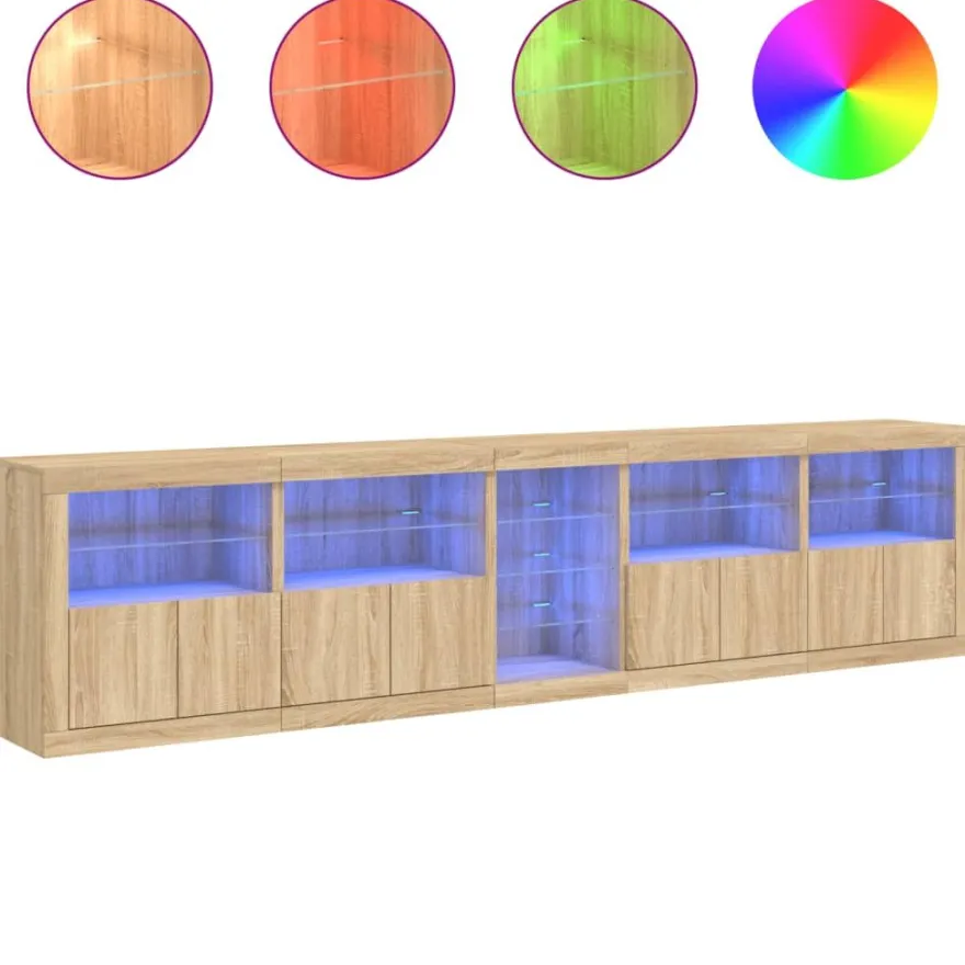 Senkki LED-valoilla, 283x37x67 cm, eri värejä (33126)
