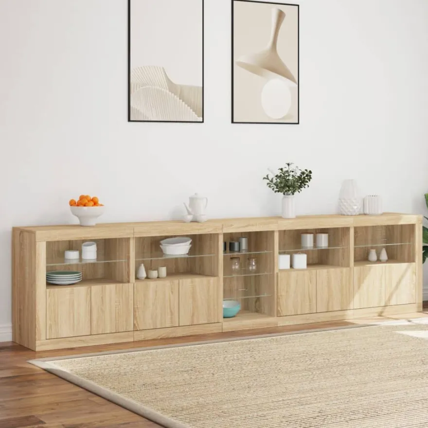 Senkki LED-valoilla, 283x37x67 cm, eri värejä (33126)
