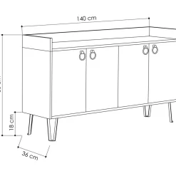 Senkki Linento Furniture Dea, beige/harmaa
