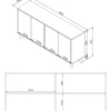 Senkki Linento Furniture Fayron, leveys 150cm, valkoinen/ruskea