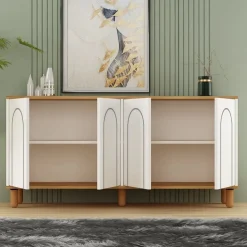 Senkki Linento Furniture Fayron, leveys 150cm, valkoinen/ruskea