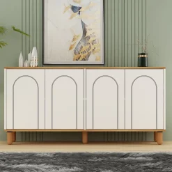 Senkki Linento Furniture Fayron, leveys 150cm, valkoinen/ruskea