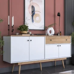 Senkki Linento Furniture GD110 - 3327 saksanpähkinä/valkoinen
