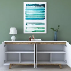Senkki Linento Furniture GD102 1874 valkoinen/pähkinä