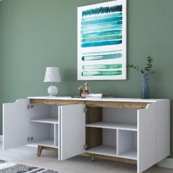 Senkki Linento Furniture GD102 1874 valkoinen/pähkinä