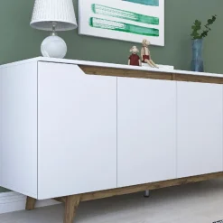 Senkki Linento Furniture GD102 1874 valkoinen/pähkinä