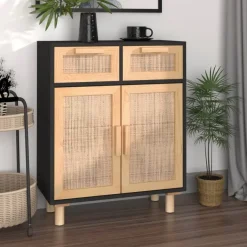 Senkki täysi mänty ja luonnonrottinki, 60x30x75 cm, eri värejä (14100)