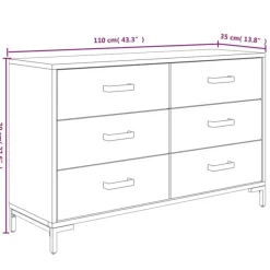 Senkki 110x35x70 cm mänty musta