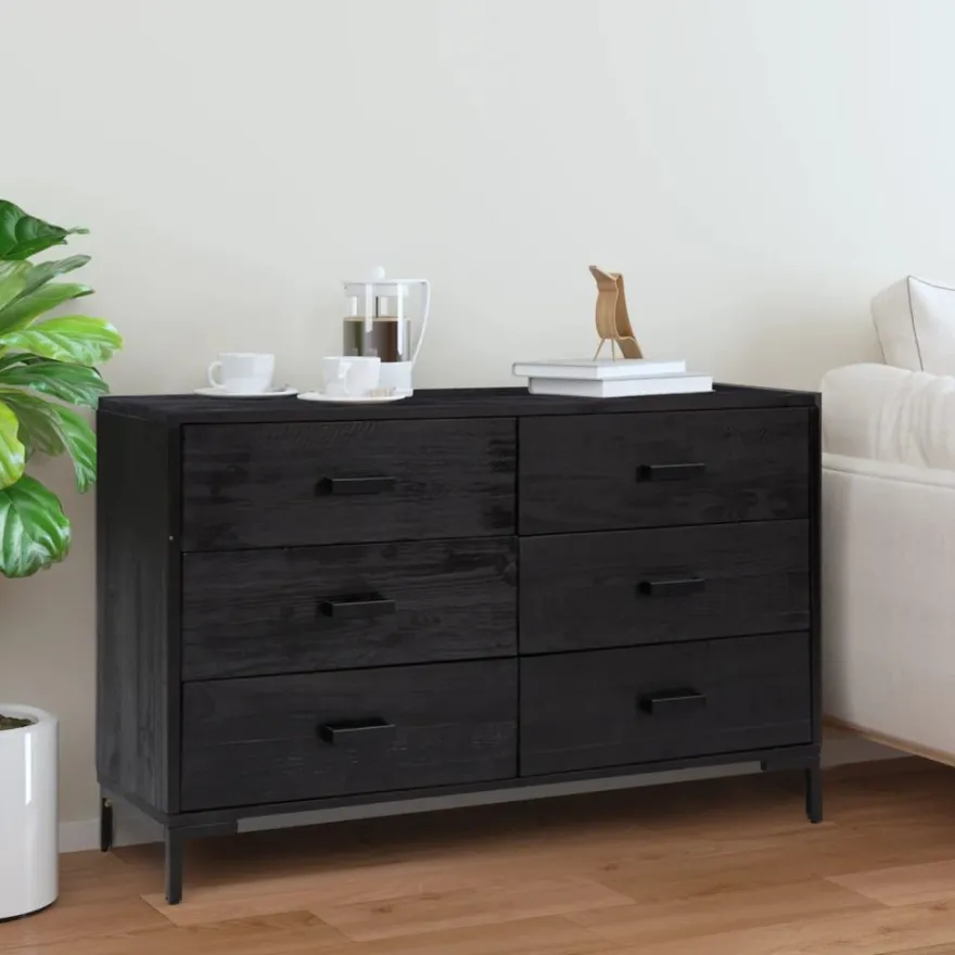 Senkki 110x35x70 cm mänty musta