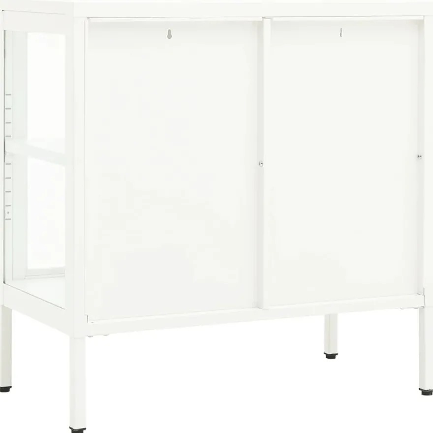 Senkki 70x35x70 cm teräs ja lasi valkoinen