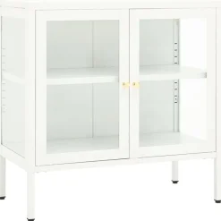 Senkki 70x35x70 cm teräs ja lasi valkoinen