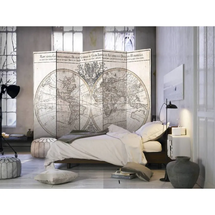 Sermi Artgeist Mappe-Monde Geo-Hydrographique, 225x172cm