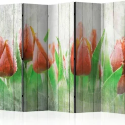 Sermi Artgeist Red tulips on wood II, 225x172cm