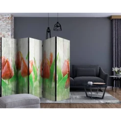 Sermi Artgeist Red tulips on wood II, 225x172cm