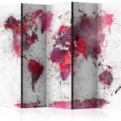 Sermi Artgeist World Map: Red Watercolors II, 225x172cm