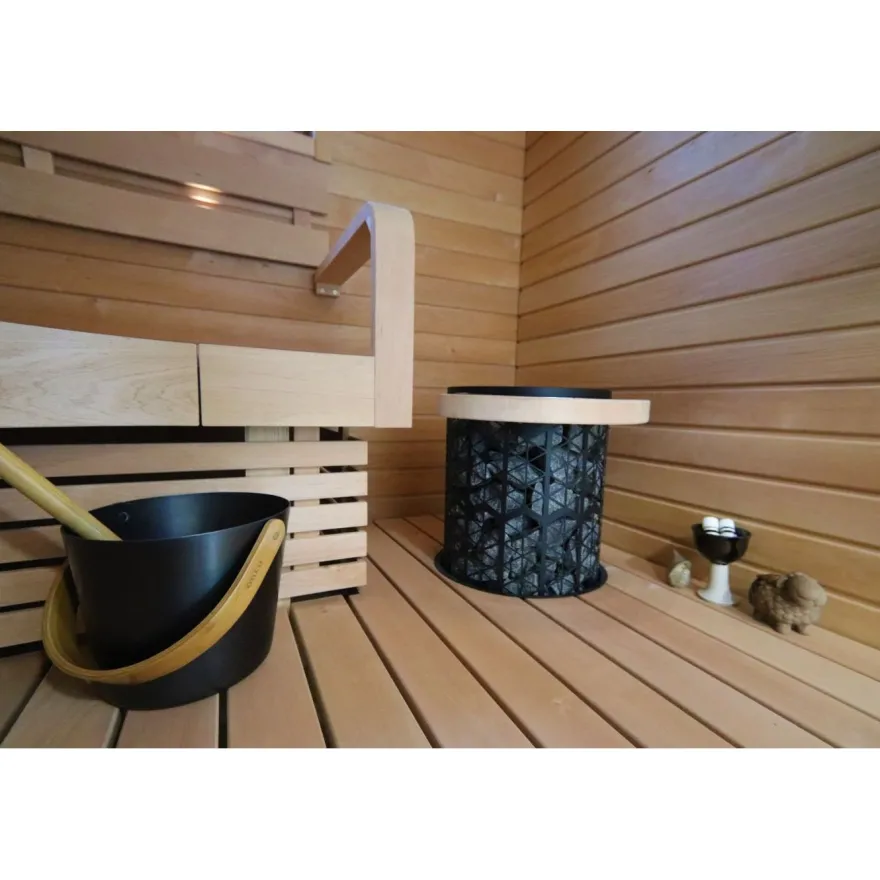 Sähkökiuas Mondex Kaira E2, 6.6kW, 6-9m³, erillinen ohjaus, musta