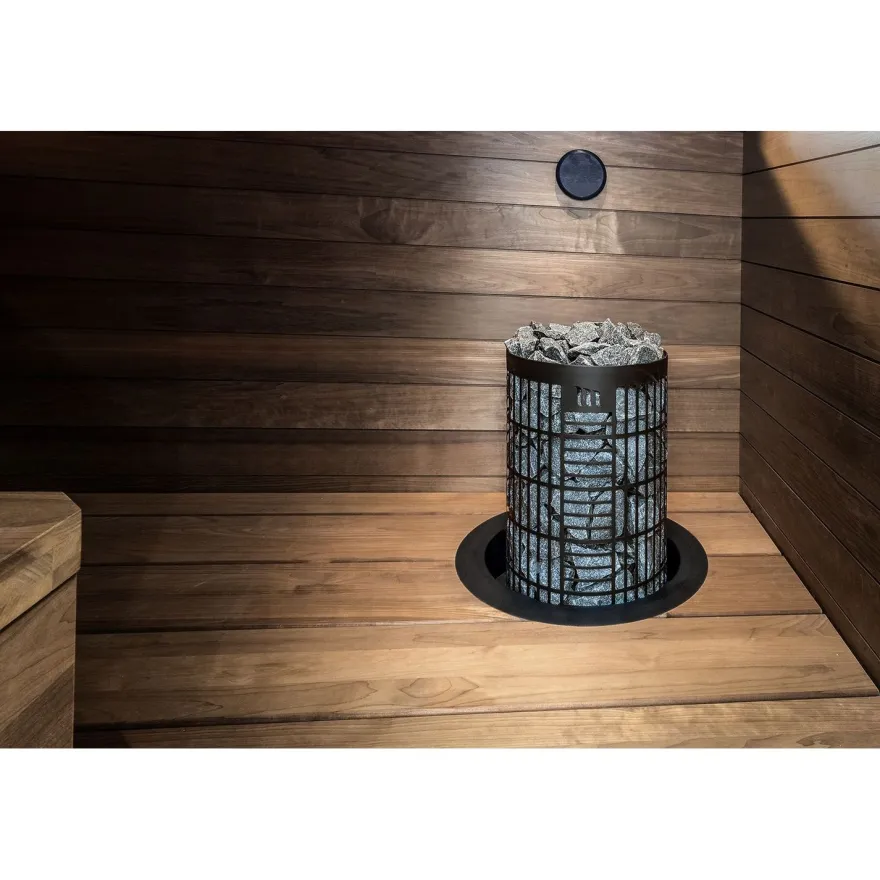 Sähkökiuas Mondex Tahko M, 6.6kW, 6-9m³, kiinteä ohjaus, musta