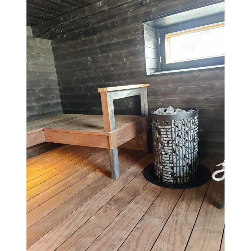 Sähkökiuas Mondex Tahko M, 6.6kW, 6-9m³, kiinteä ohjaus, musta
