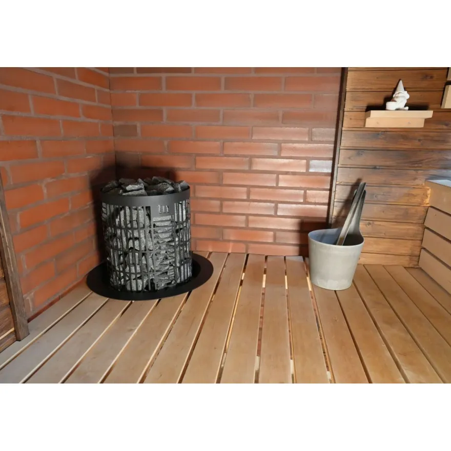 Sähkökiuas Mondex Tahko M, 6.6kW, 6-9m³, kiinteä ohjaus, musta